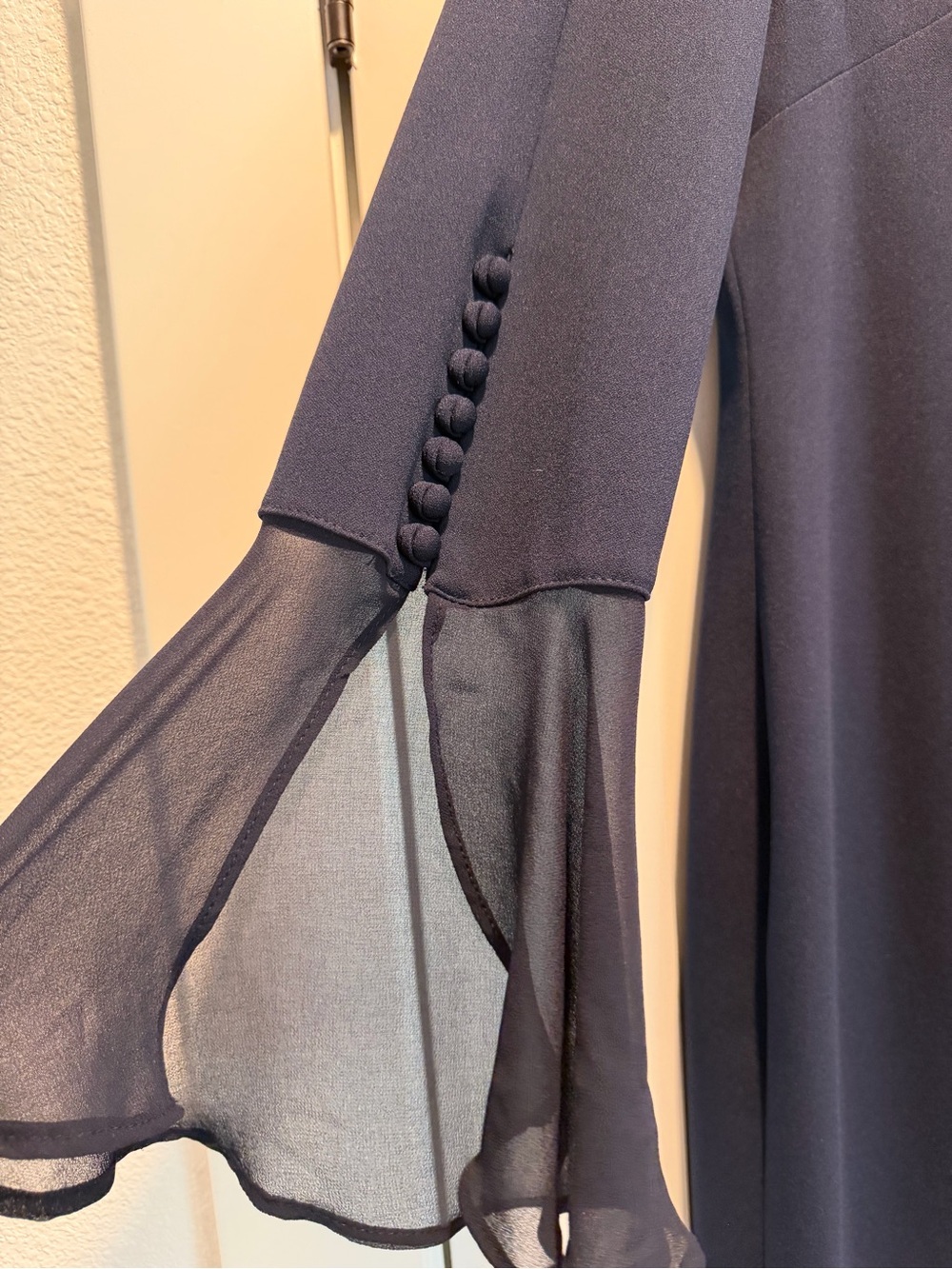 Calvin Klein Navy Bell-Sleeve Shift Dress - Picture 9 of 10